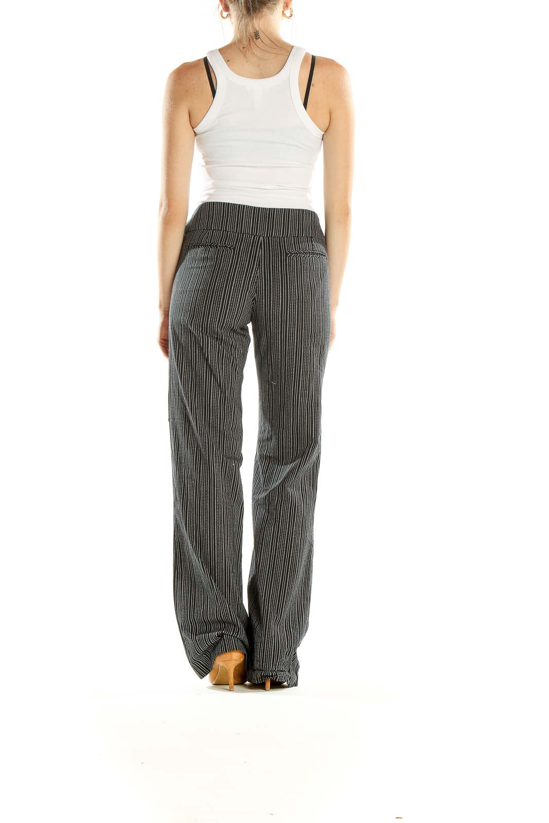 Black Striped Wide Leg Pants