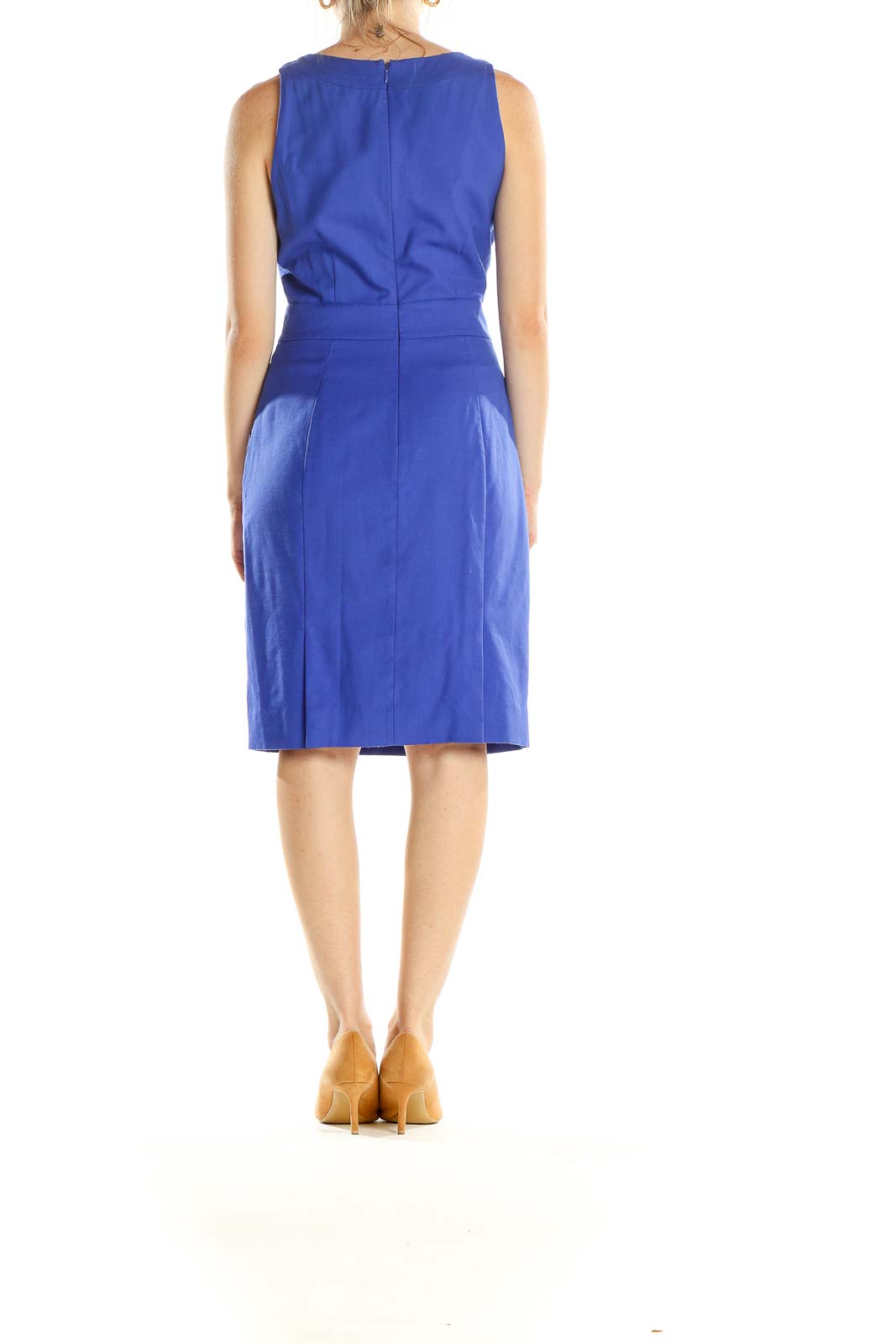 Blue Work Wool Sheath Dress