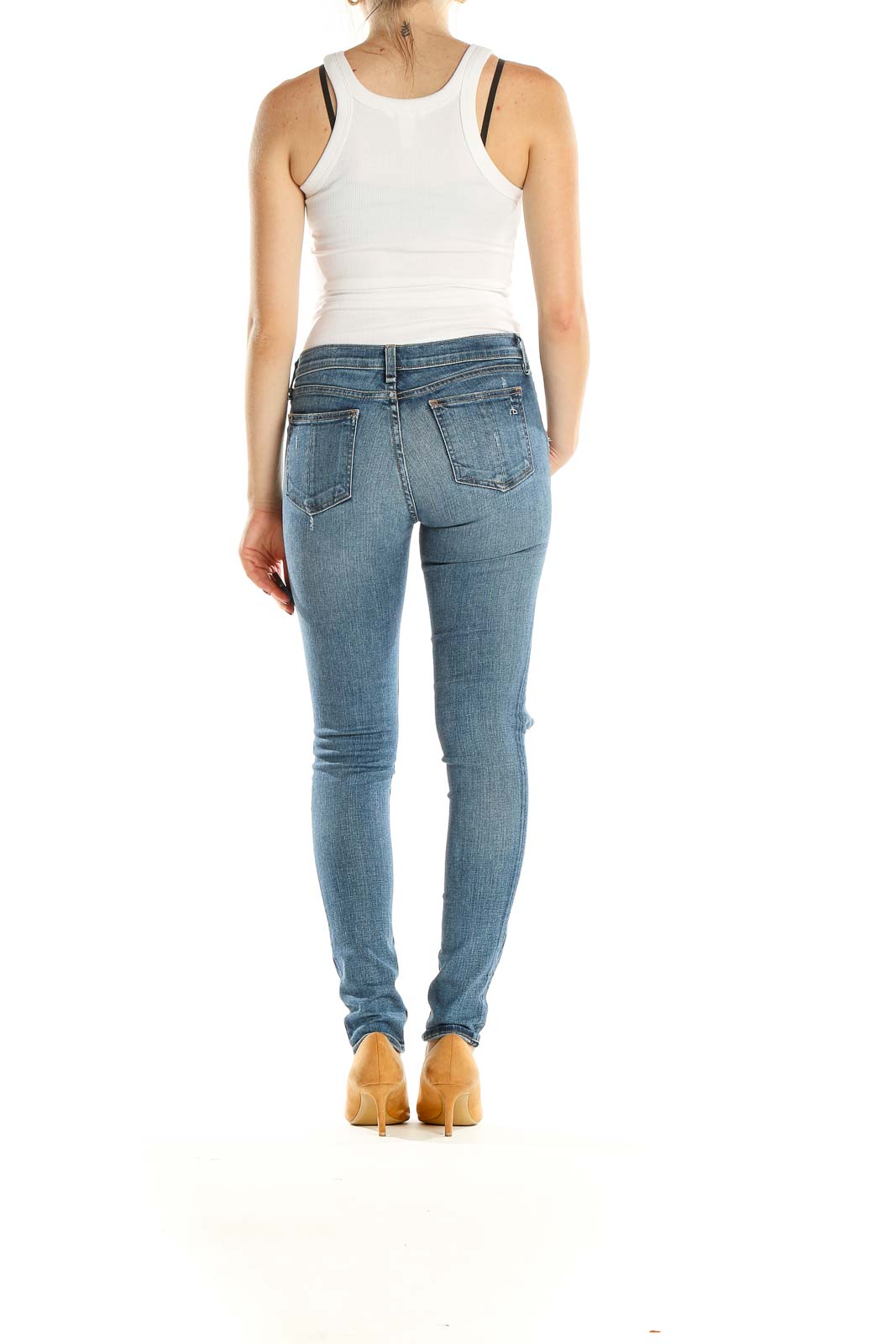 Blue Distressed Skinny Jeans