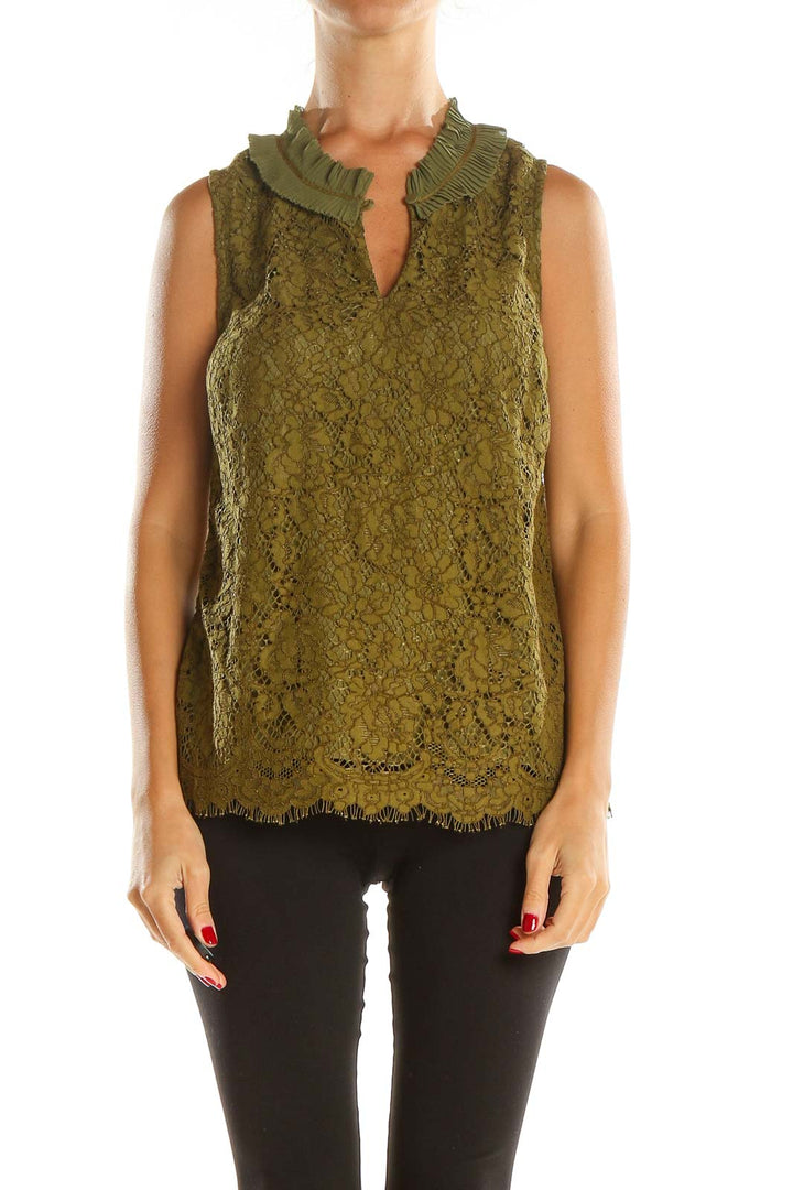 Green Lace Retro Top