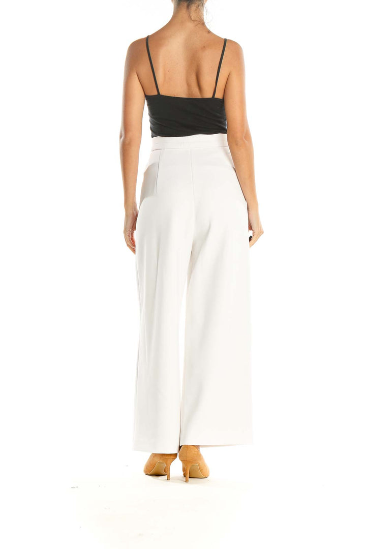 White Chic Wide Leg High Waisted Pants