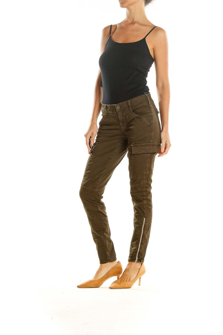 Brown Cargo Skinny Jeans