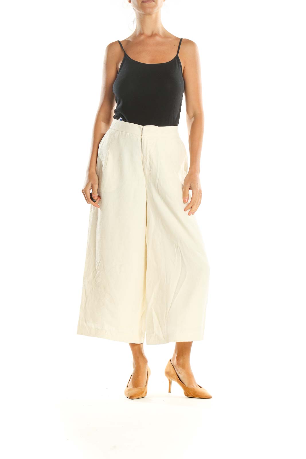 Beige Casual Palazzo Pants