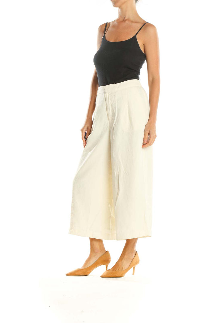 Beige Casual Palazzo Pants