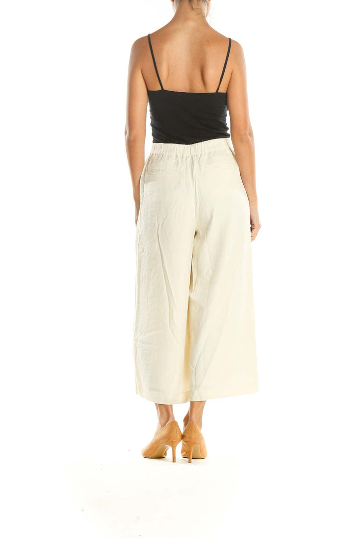 Beige Casual Palazzo Pants