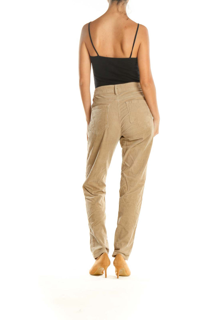 Brown Textured All Day Wear Pants