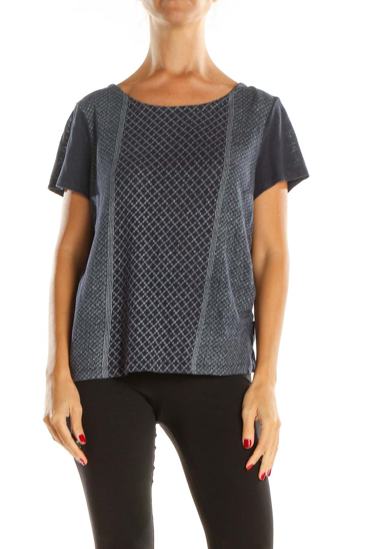 Gray Printed Casual Top