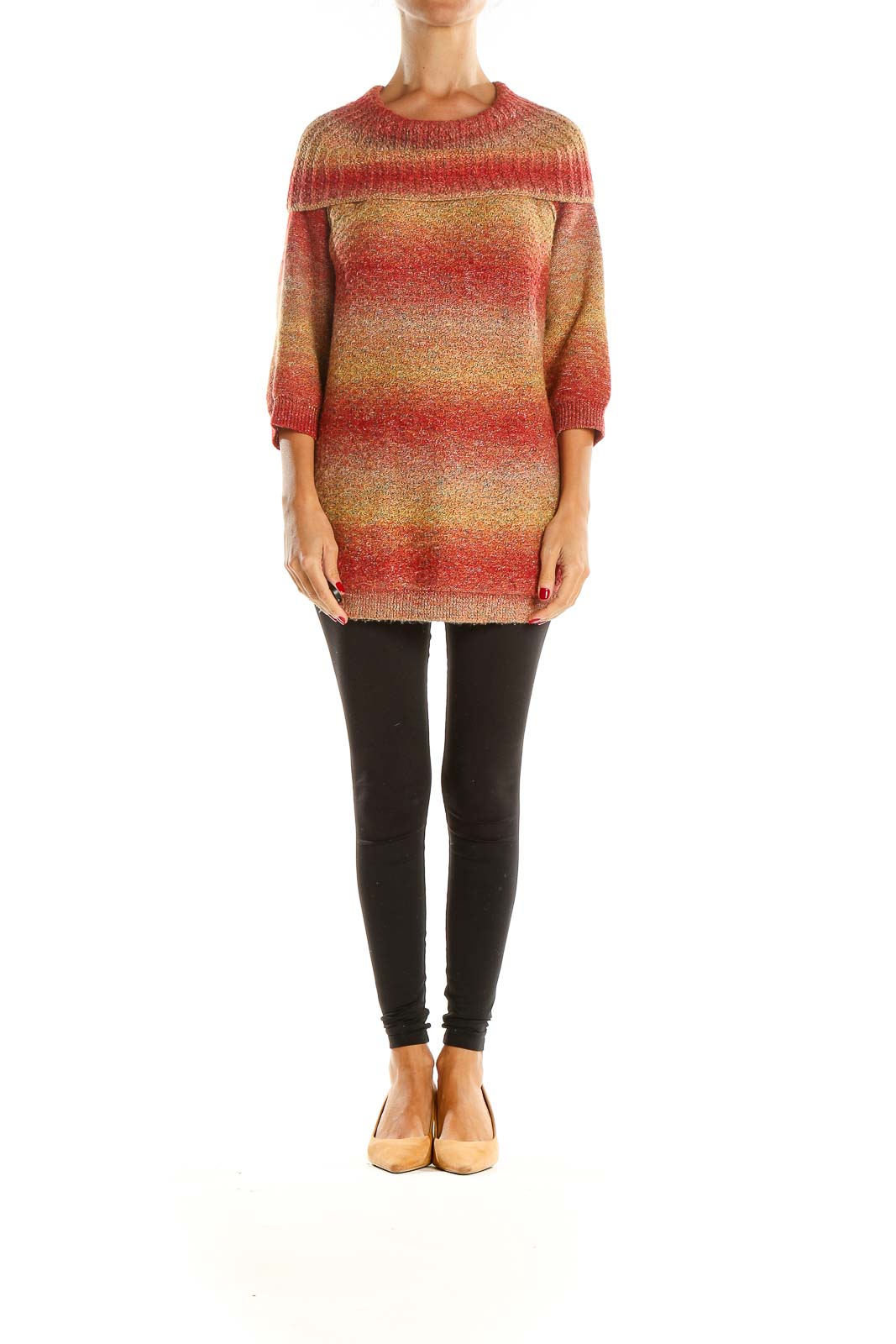 Red Striped All Day Wear Sweater