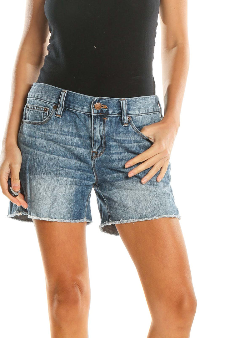 Blue Casual Denim Shorts