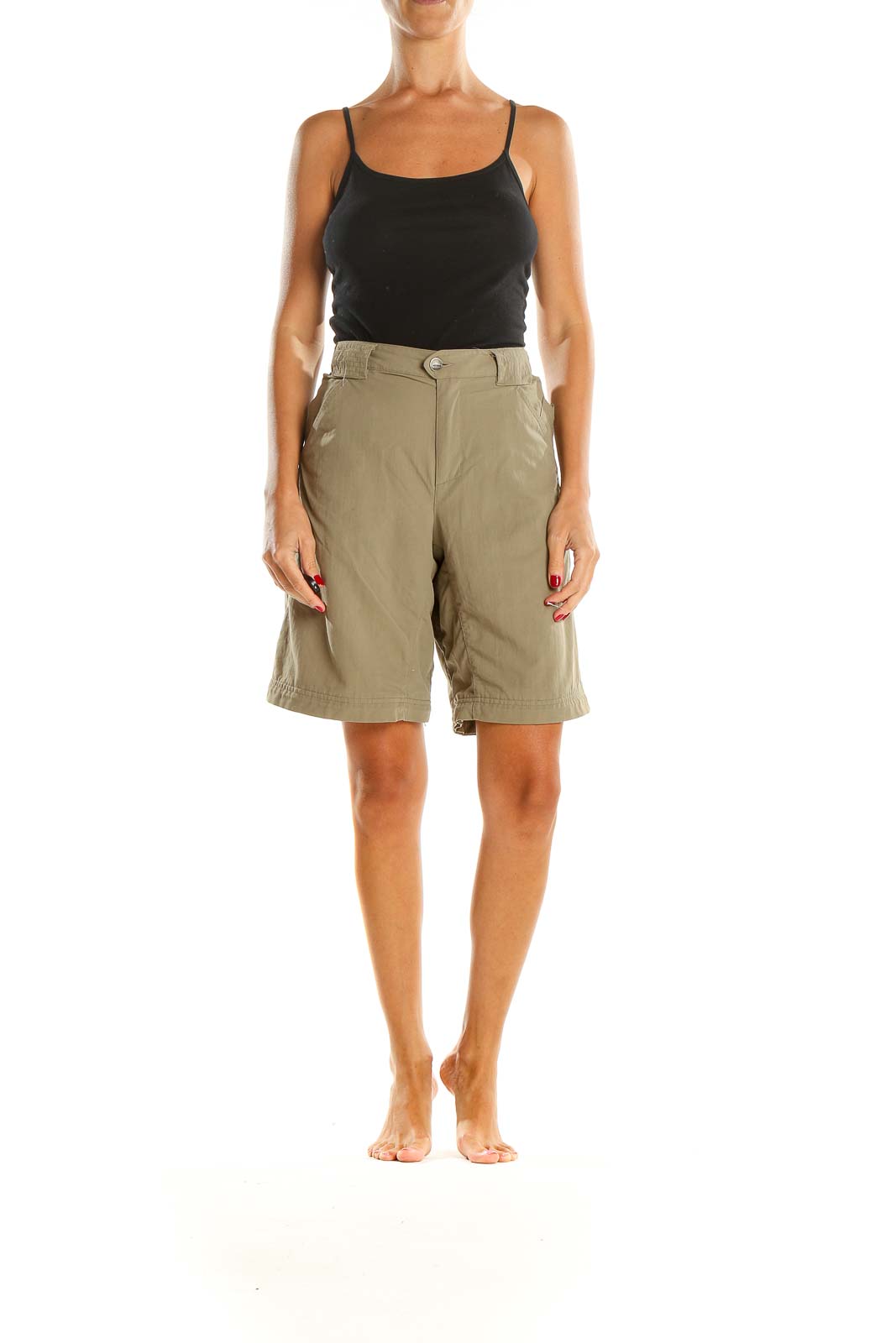 Brown Solid Activewear Shorts