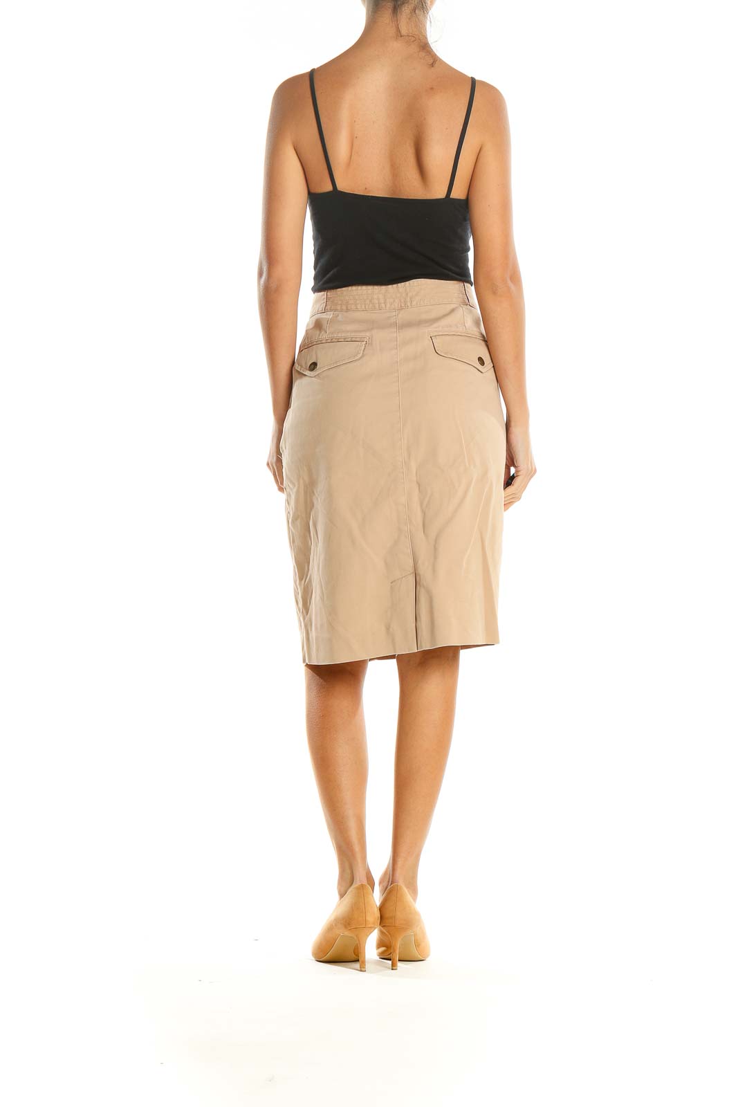 Beige Brunch Pencil Skirt