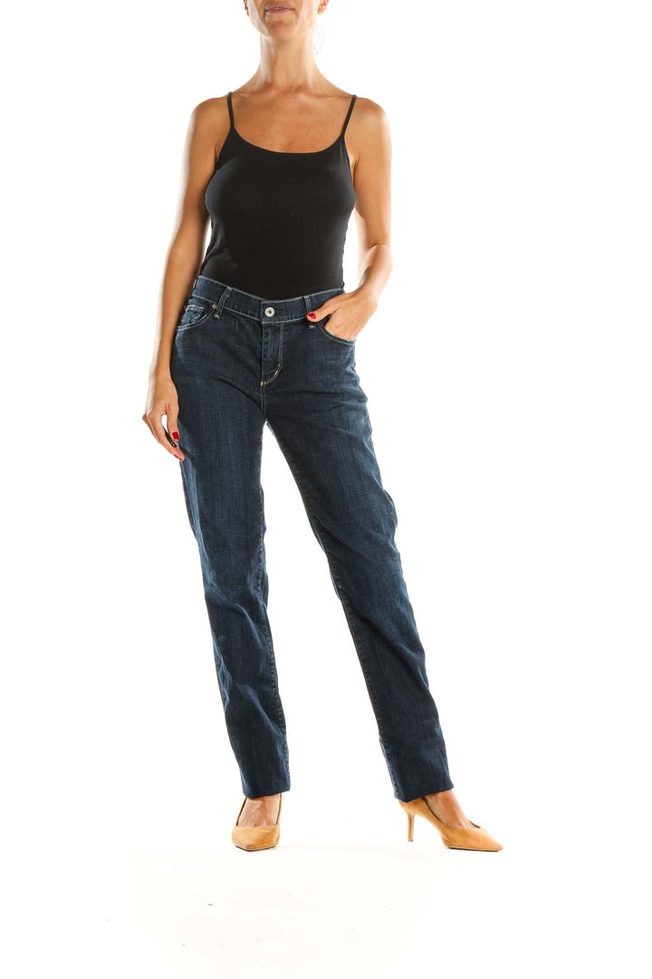 Blue Straight Leg Jeans