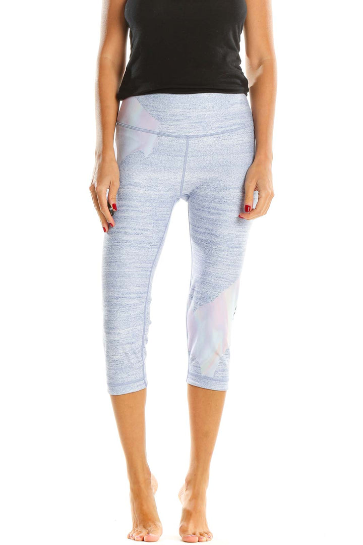 Blue Printed Activewear Leggings