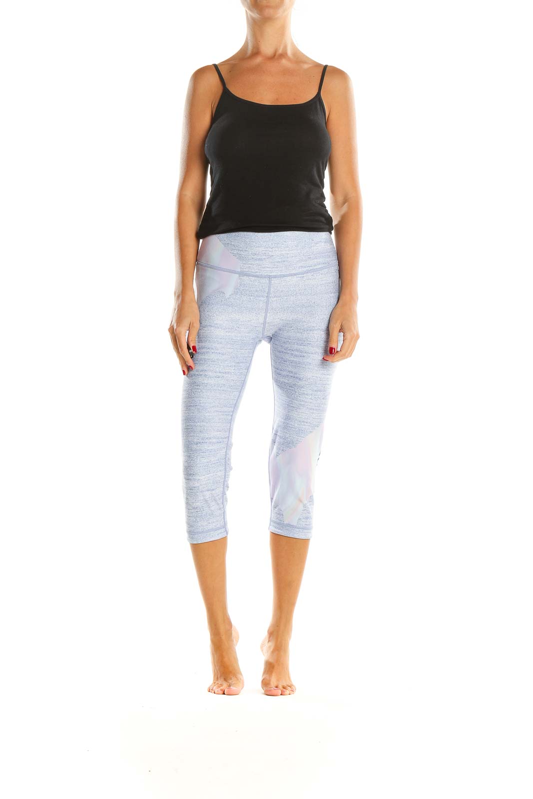 Blue Printed Activewear Leggings