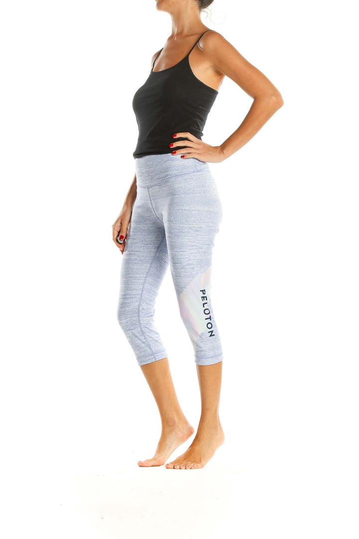 Blue Printed Activewear Leggings