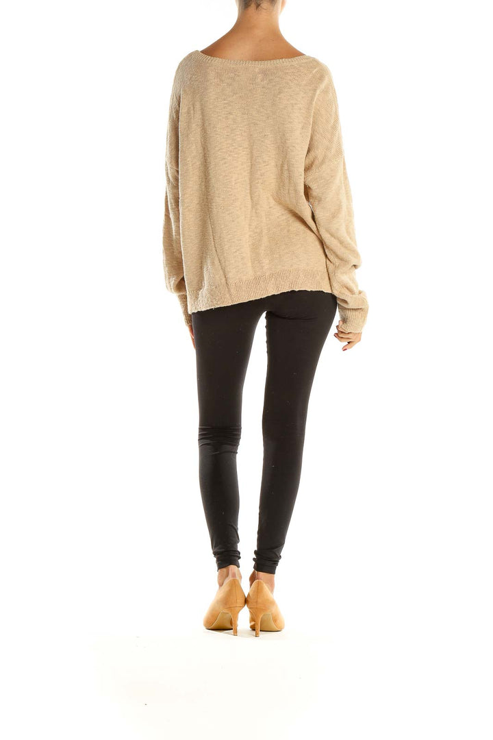 Beige Graphic Print All Day Wear Sweater