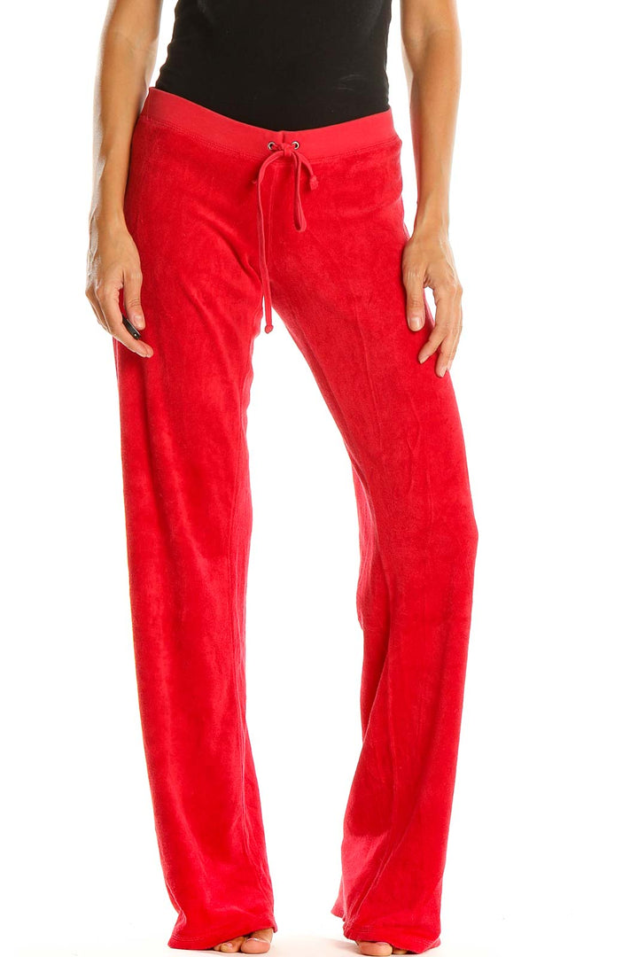 Red Retro Terrycloth Sweatpants