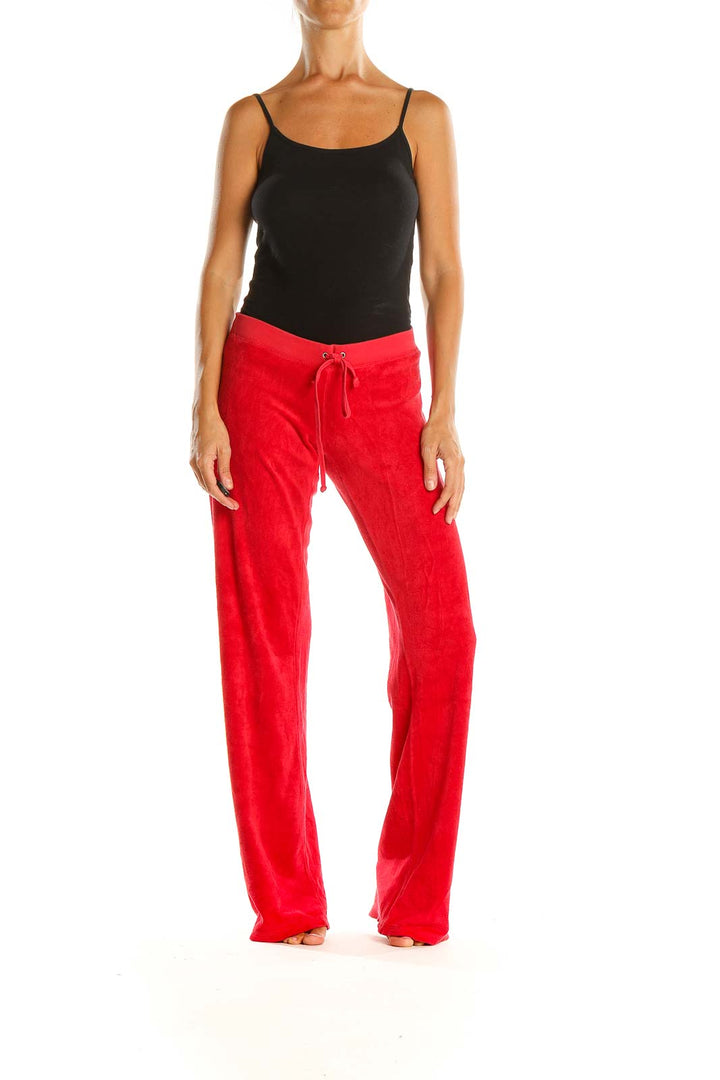 Red Retro Terrycloth Sweatpants