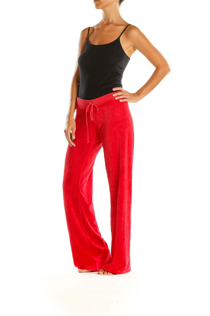 Red Retro Terrycloth Sweatpants