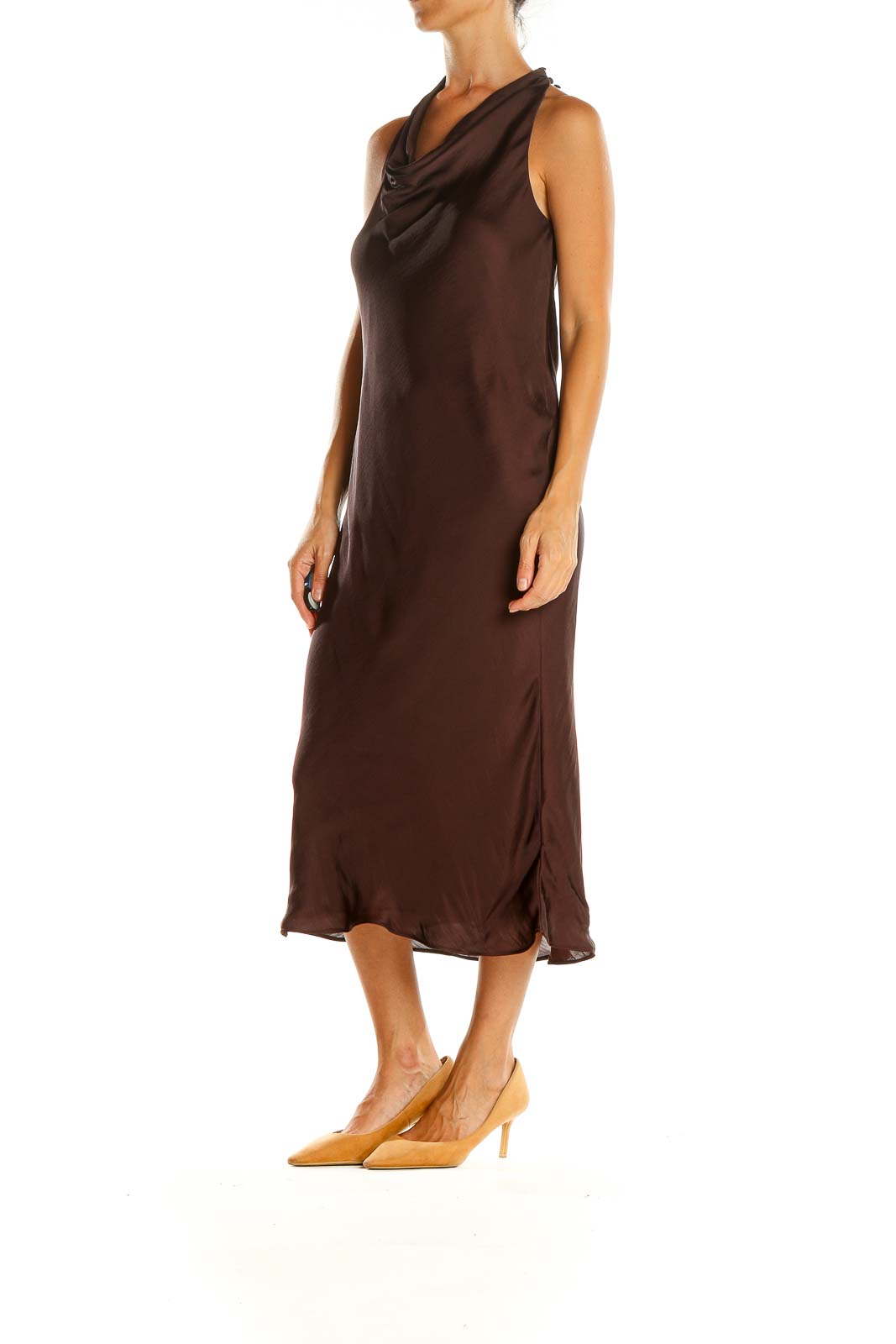 Brown Cocktail Column Dress