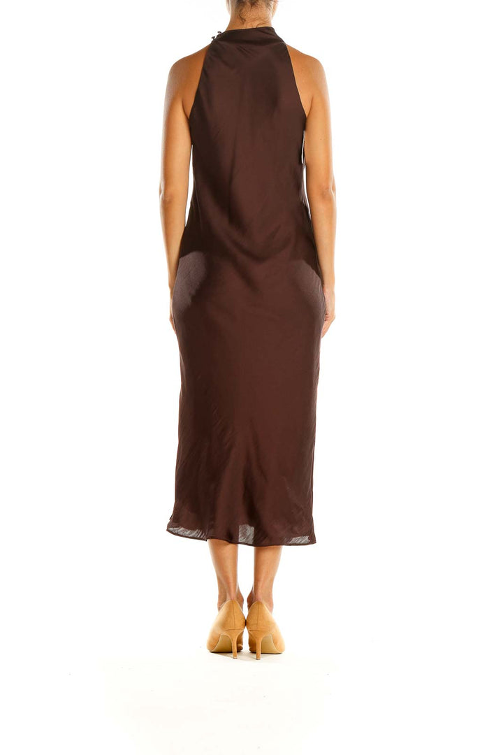 Brown Cocktail Column Dress