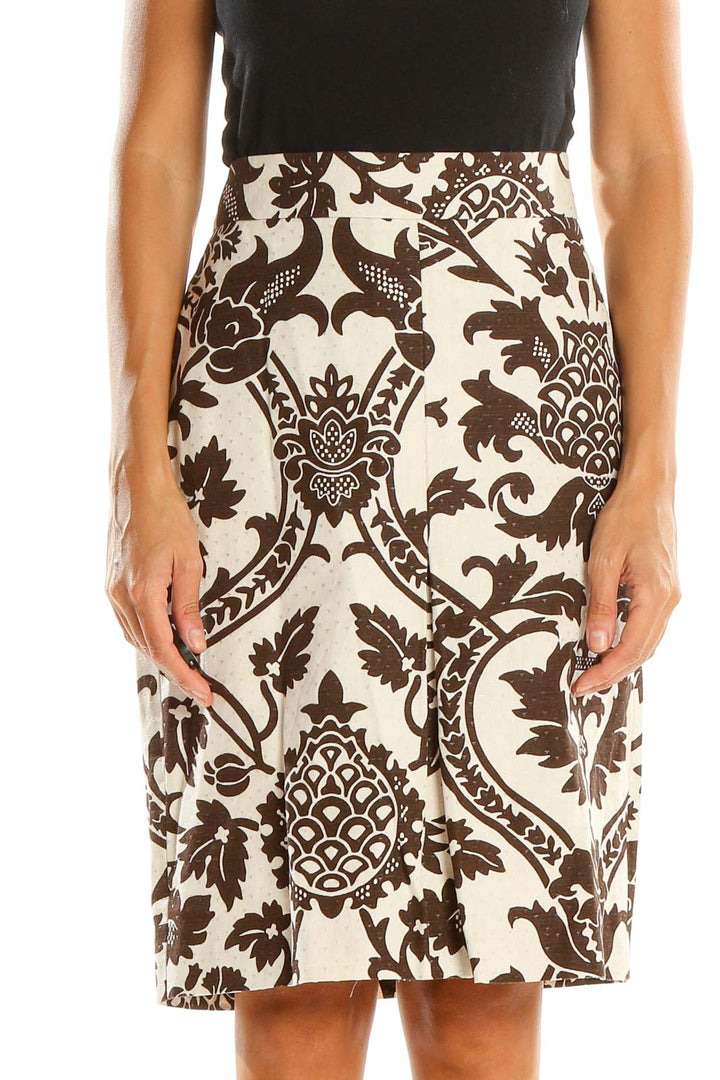 Brown Paisley Retro Pencil Skirt