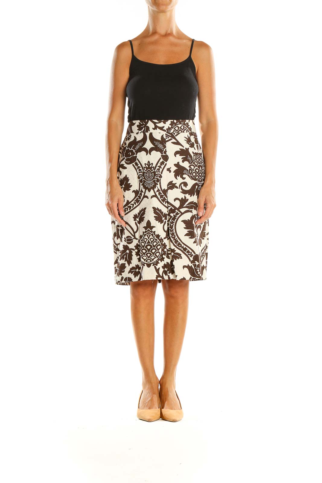 Brown Paisley Retro Pencil Skirt