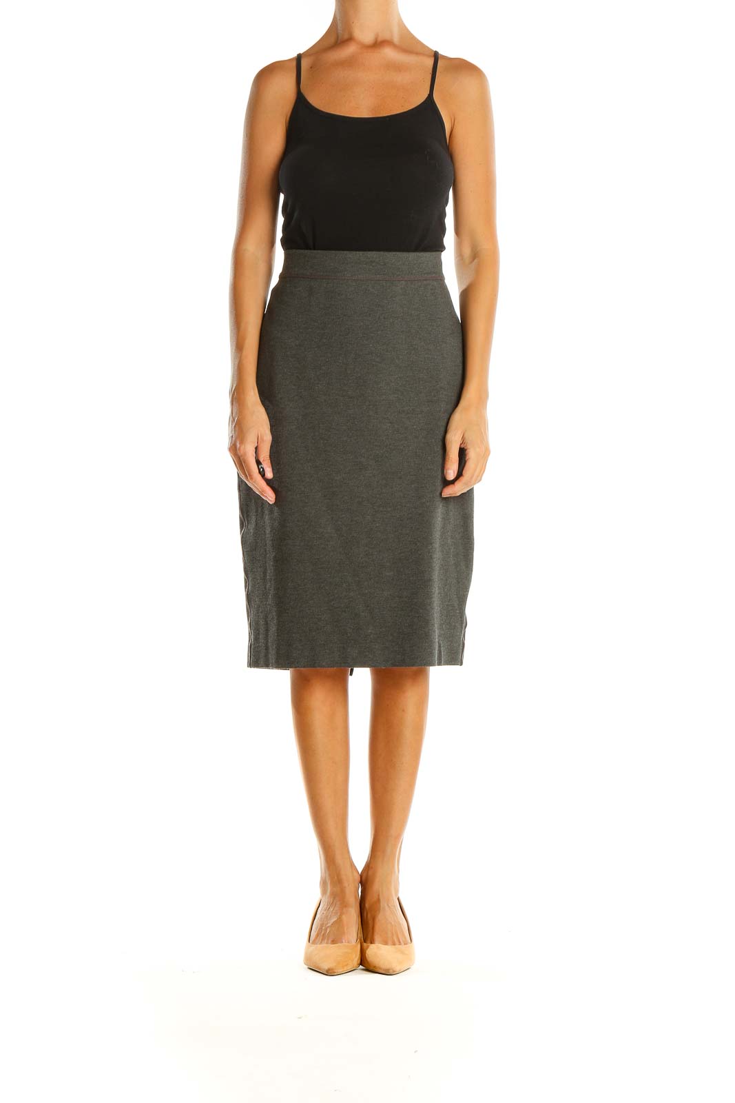 Gray Classic Pencil Skirt