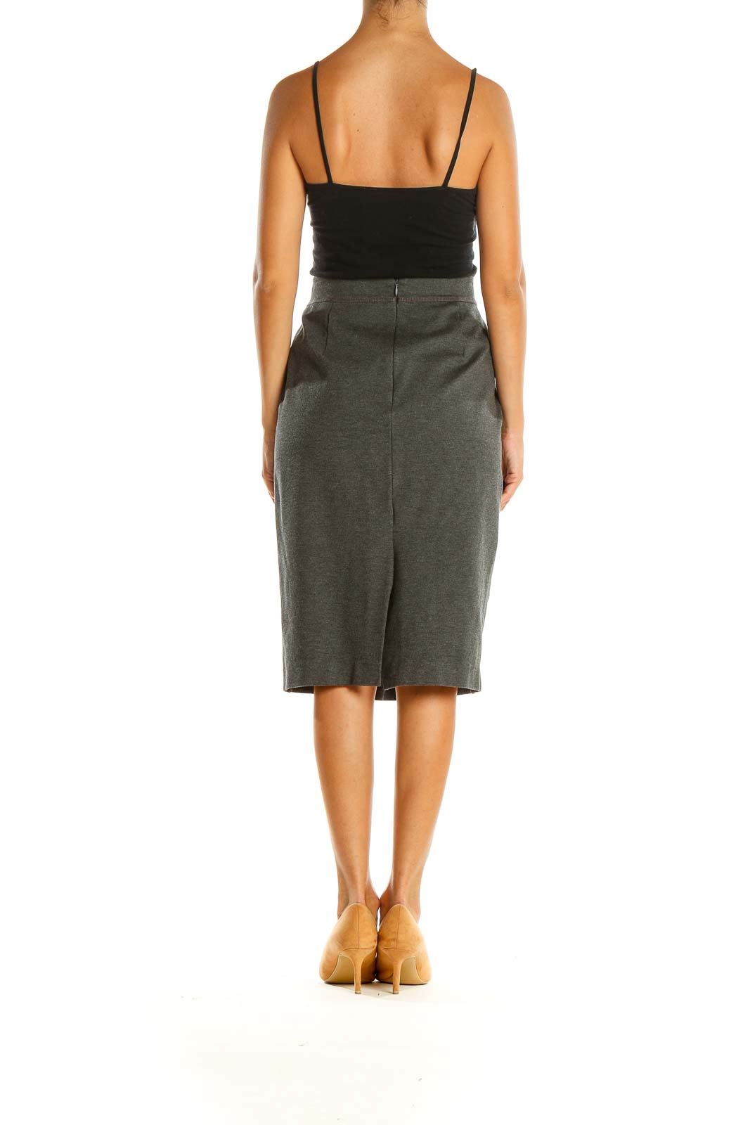 Gray Classic Pencil Skirt