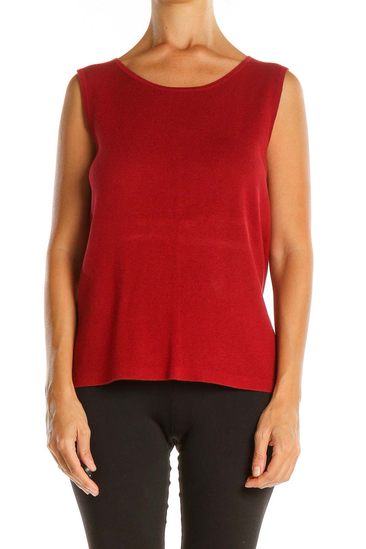 Red Casual Tank Top