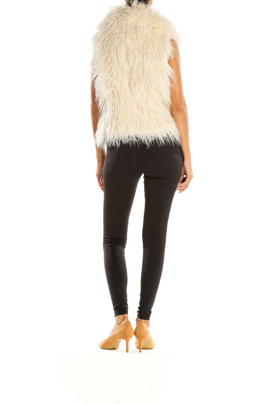 Beige Faux Fur Vest