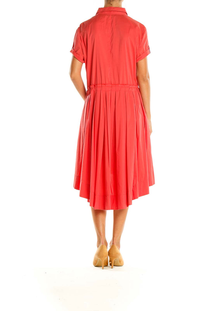 Red/Pink High Low Fit & Flare Dress