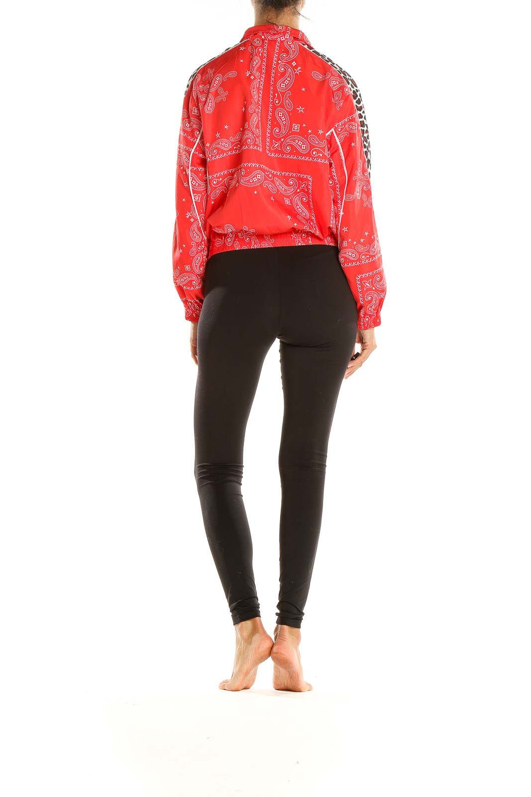 Red Printed Bomber Jacket