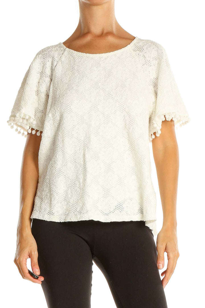 Beige Lace Chic Blouse