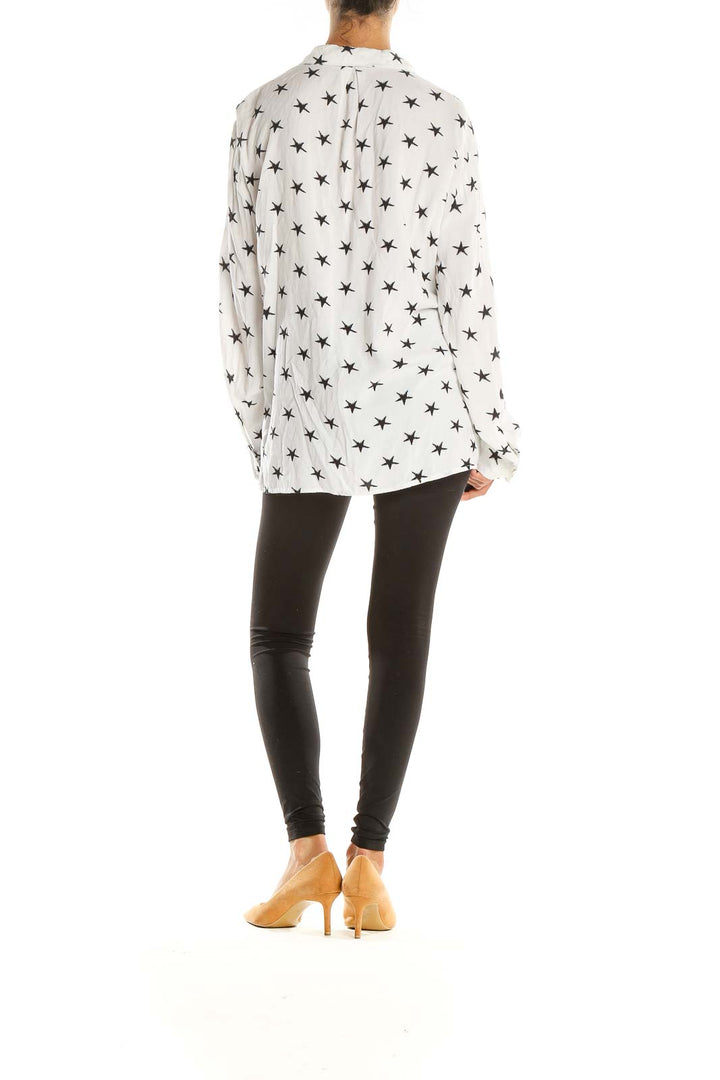 White Star Printed Casual Top