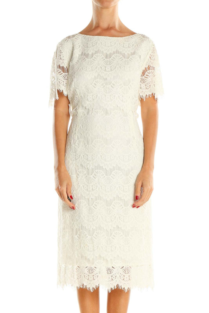 White Lace Sheath Dress