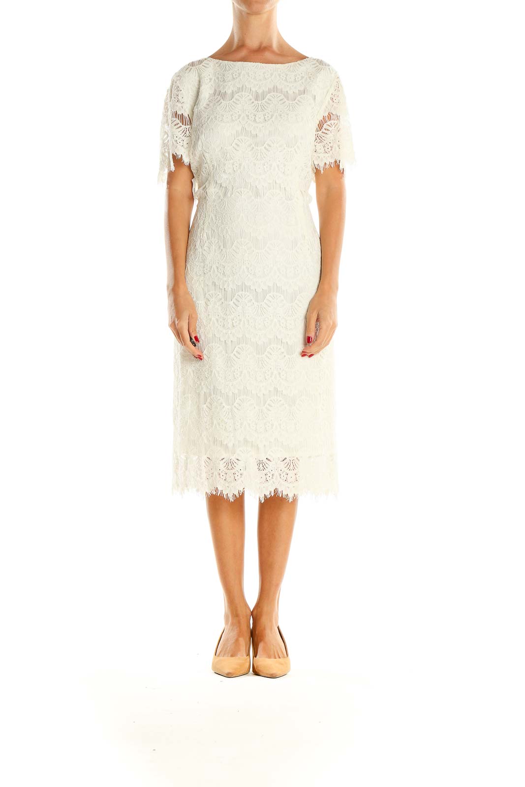 White Lace Sheath Dress