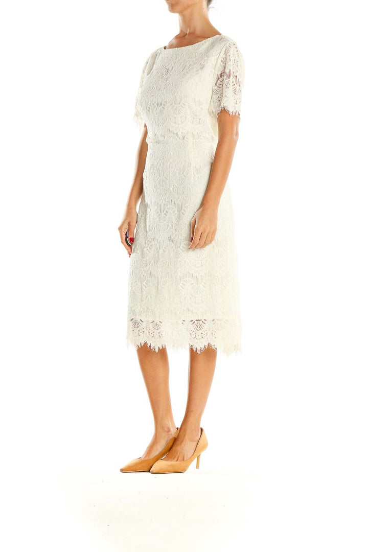 White Lace Sheath Dress