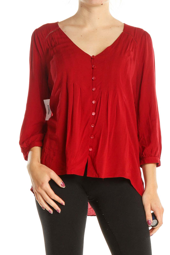 Red All Day Wear Blouse