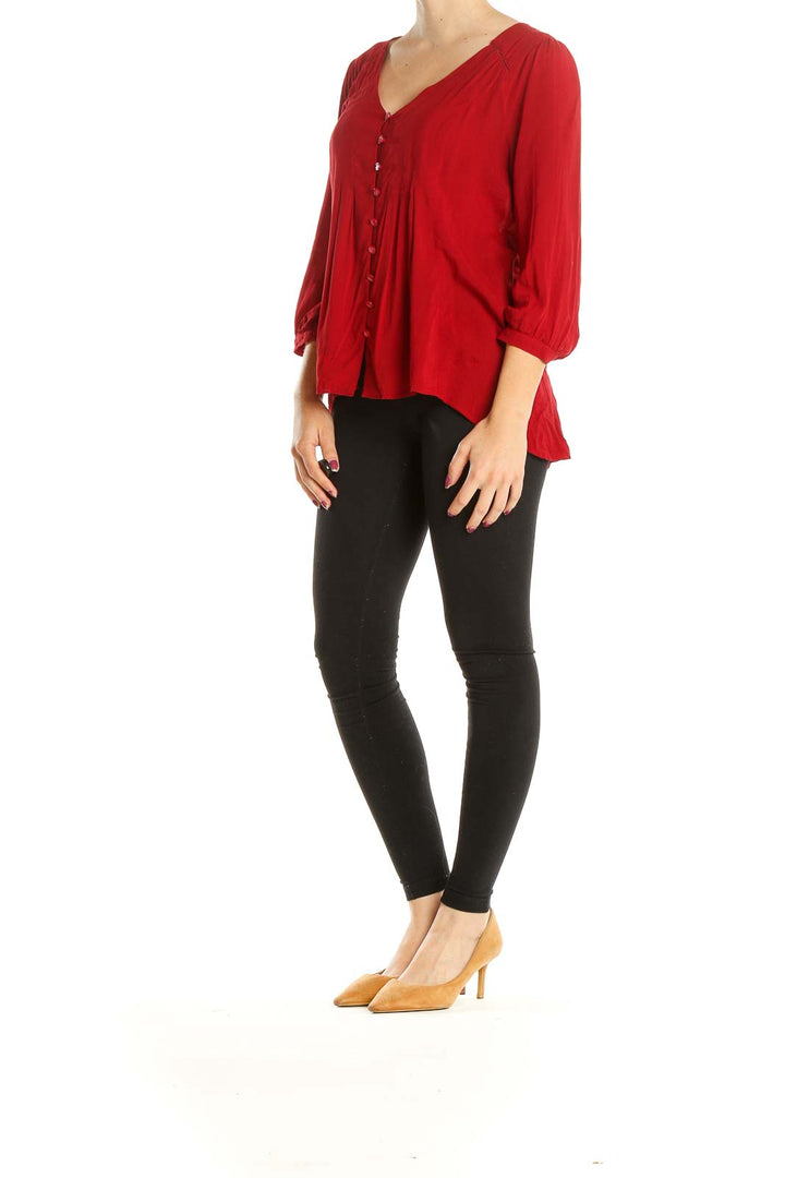 Red All Day Wear Blouse