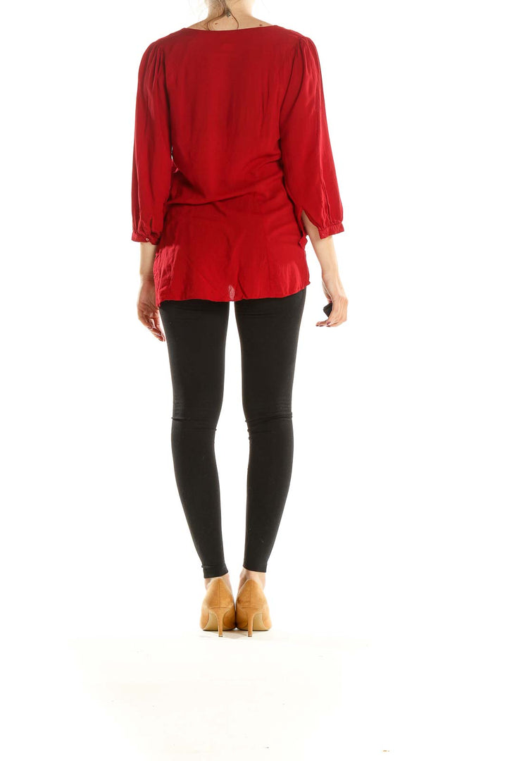 Red All Day Wear Blouse