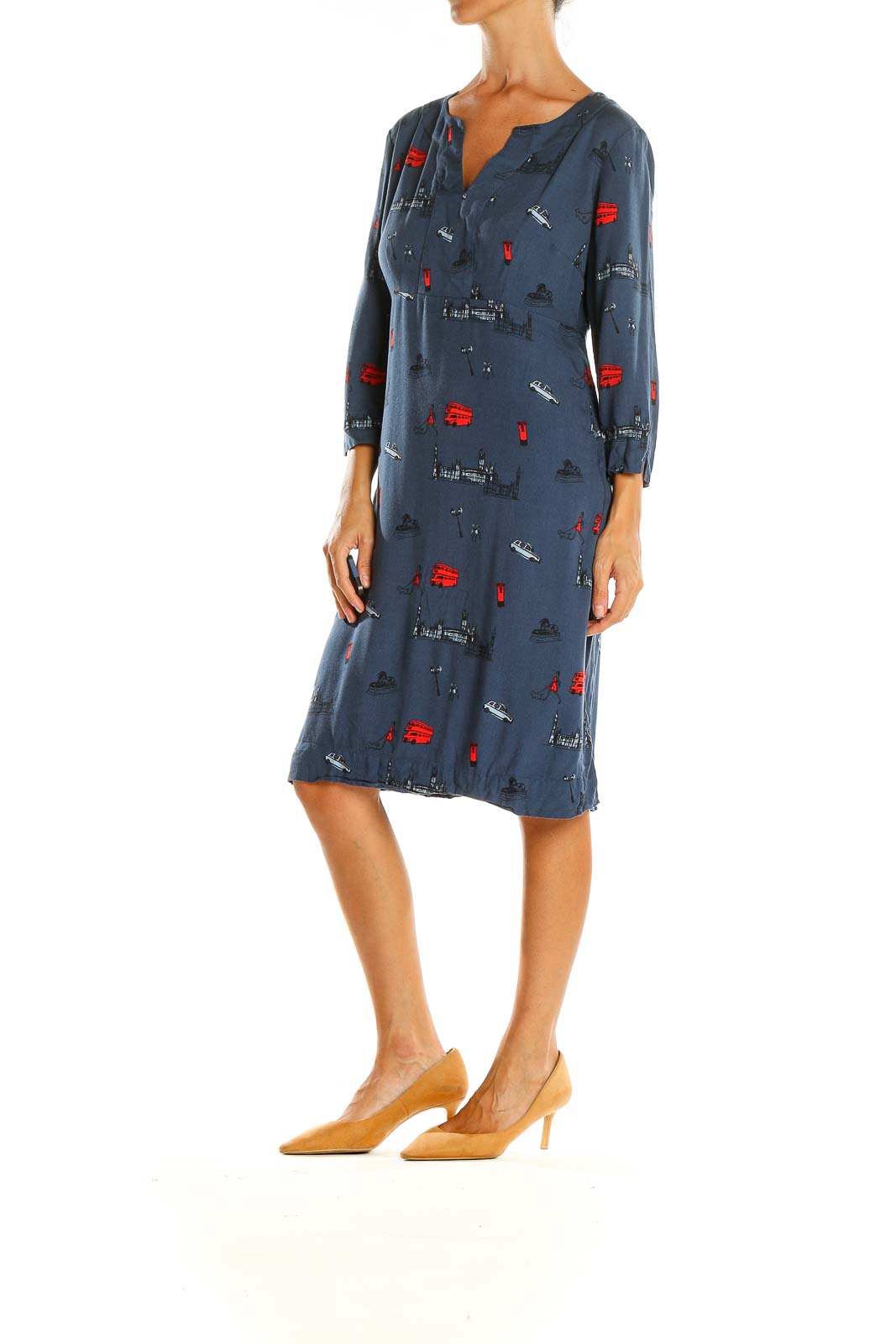 Blue Printed Day Dress