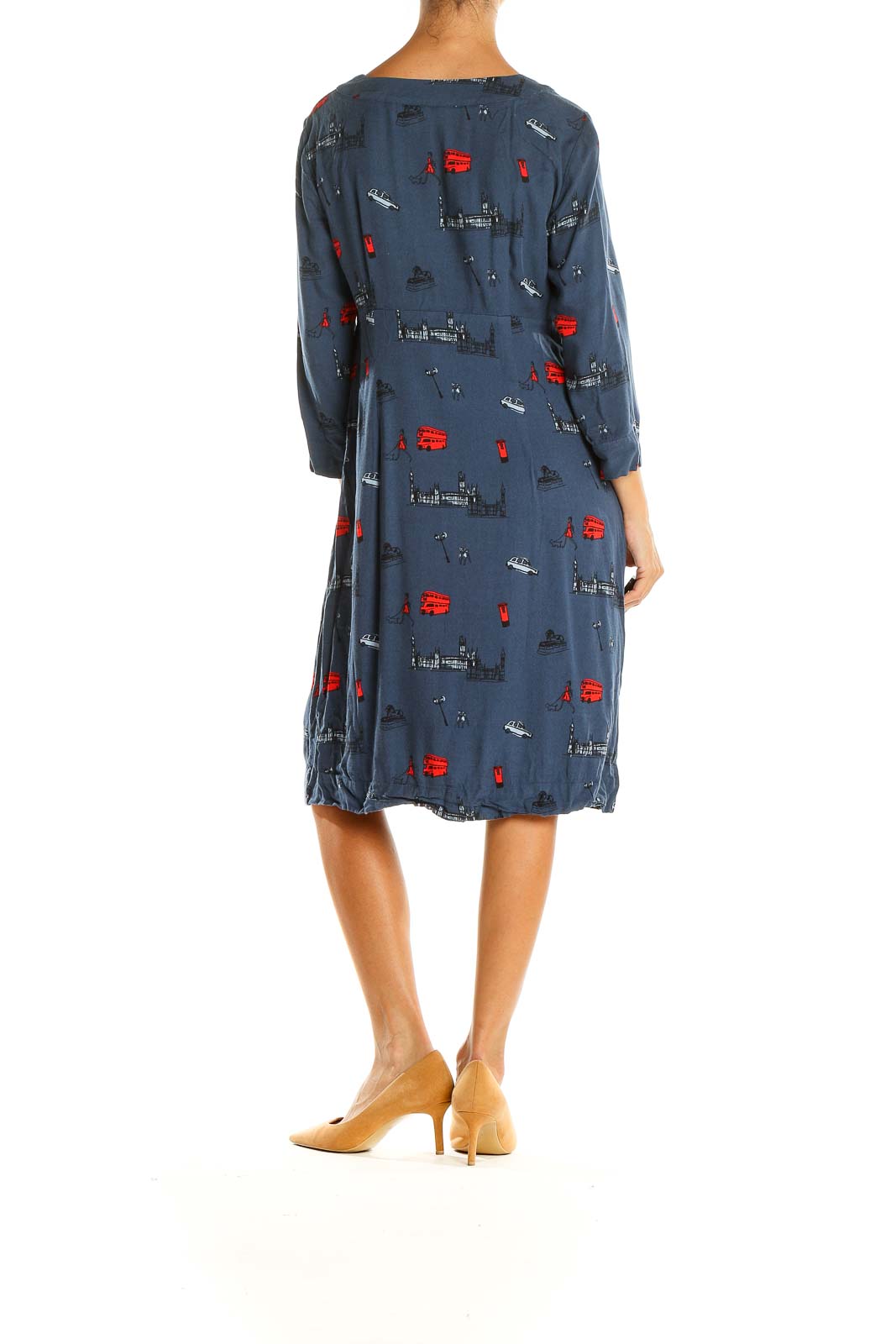 Blue Printed Day Dress