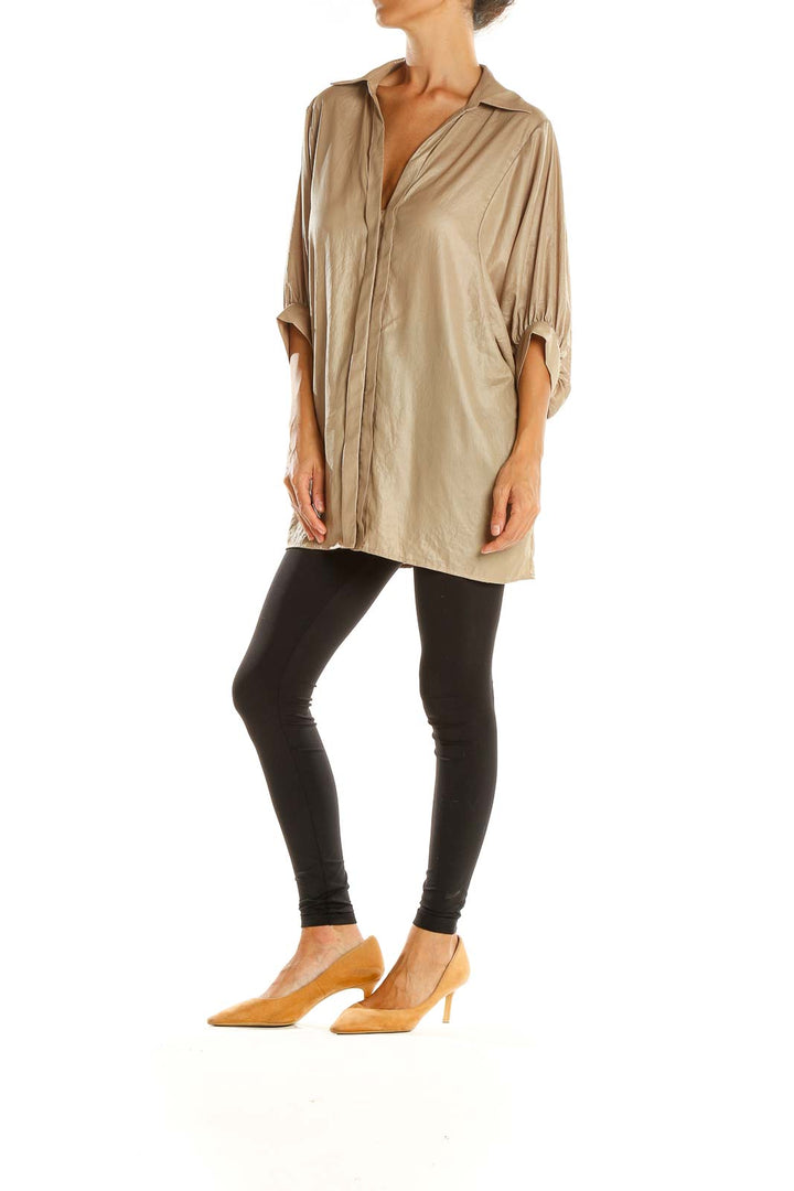 Beige Shimmery All Day Wear Blouse