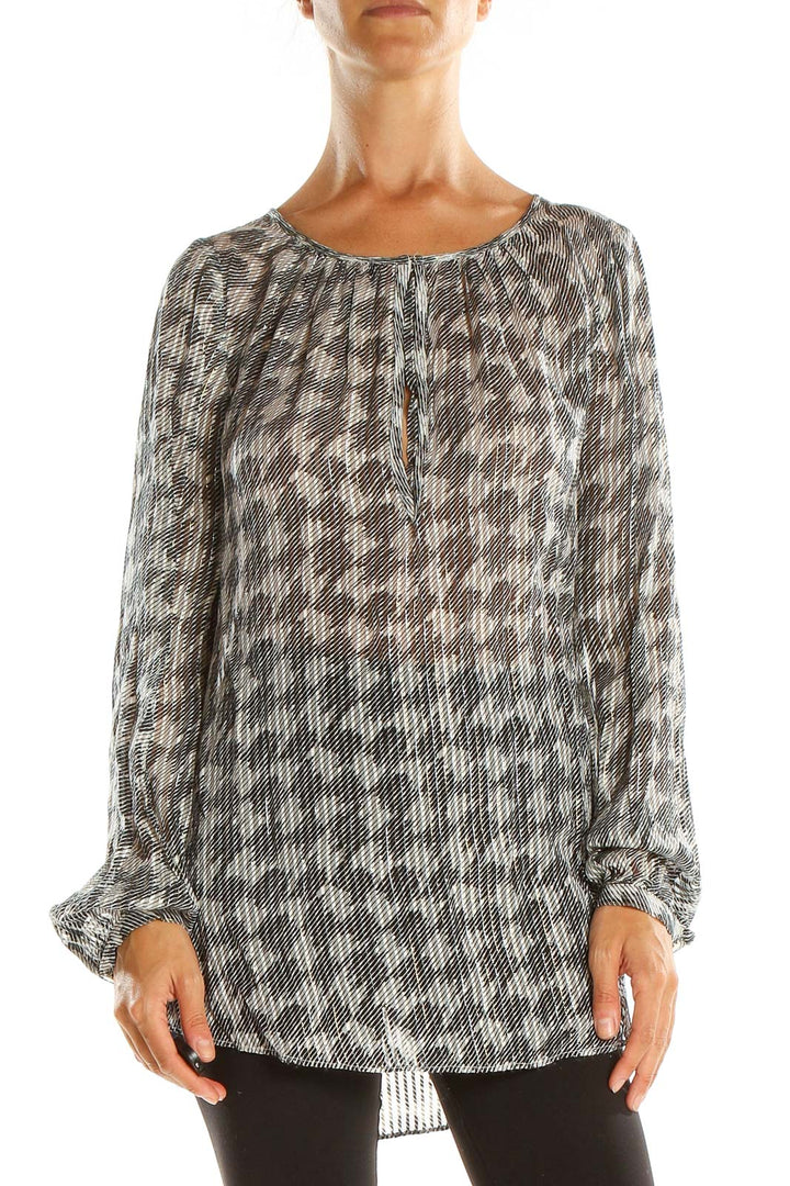 Gray Printed Brunch Blouse