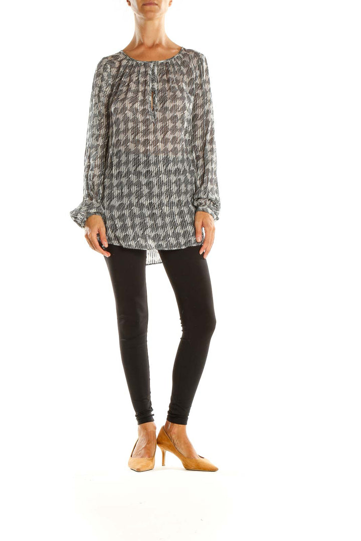 Gray Printed Brunch Blouse