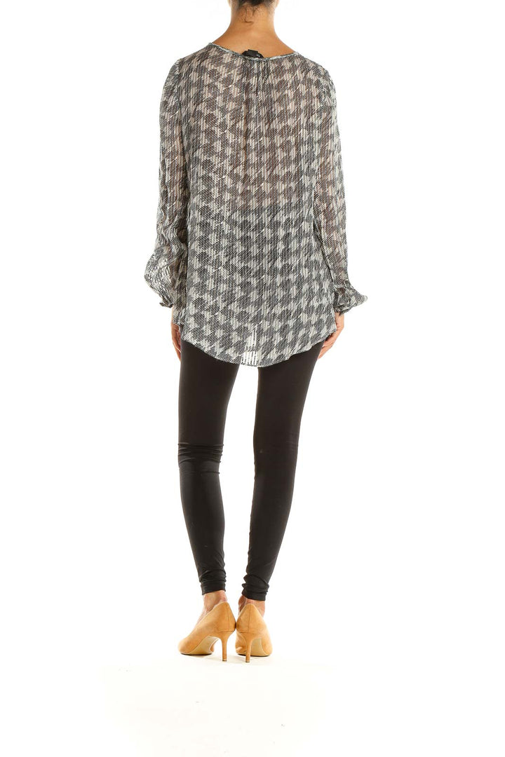 Gray Printed Brunch Blouse