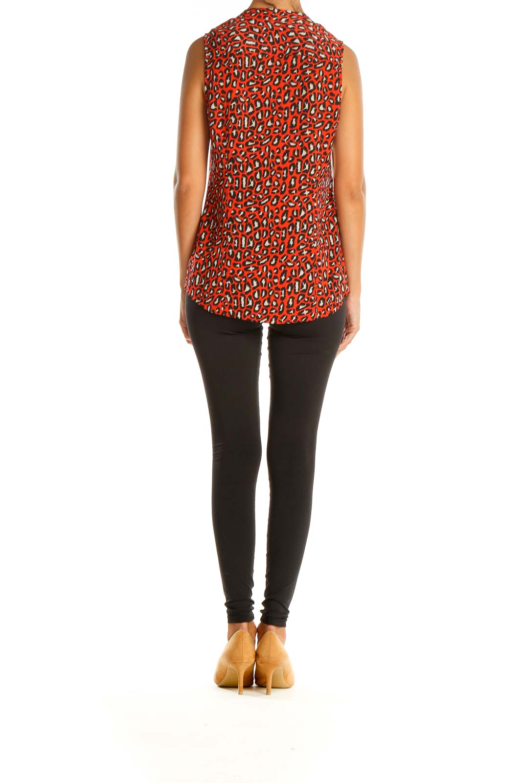 Red Animal Print Blouse