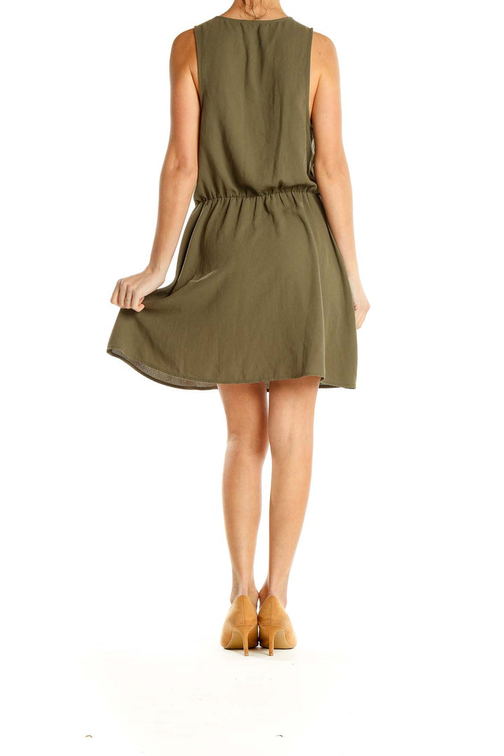 Green Casual Fit & Flare Dress