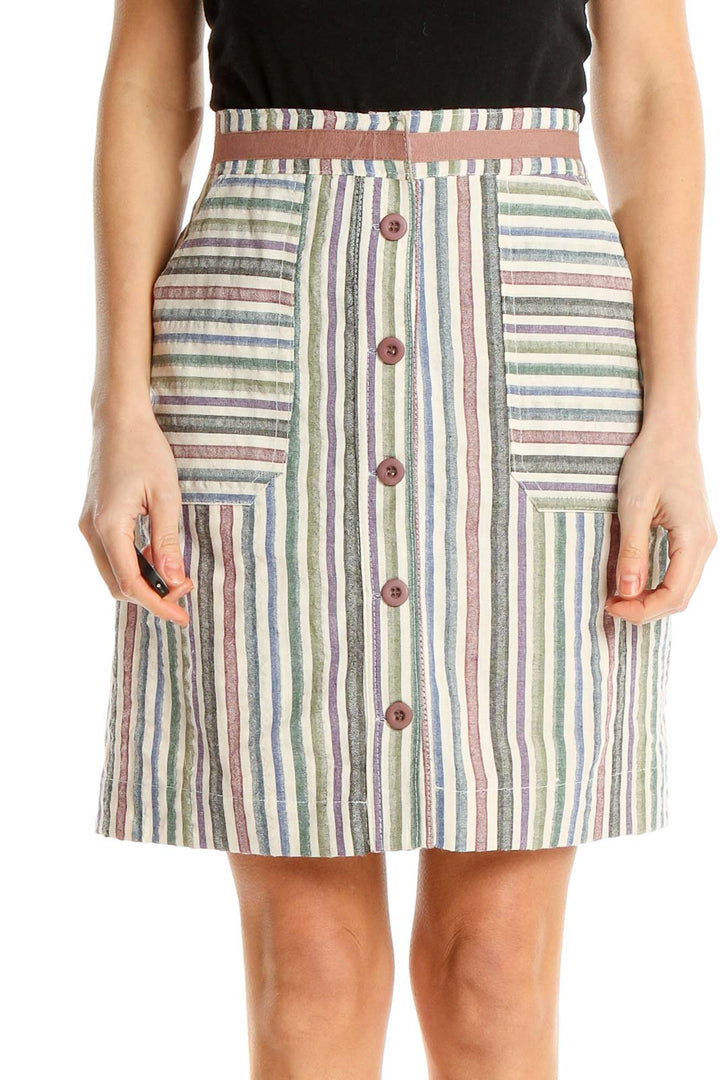 Multicolor Striped Chic Pencil Skirt